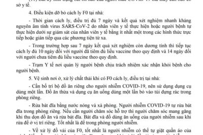 CV 651/SYT – NVY V/v hướng dẫn quy trình xử lý F0 tại nhà.